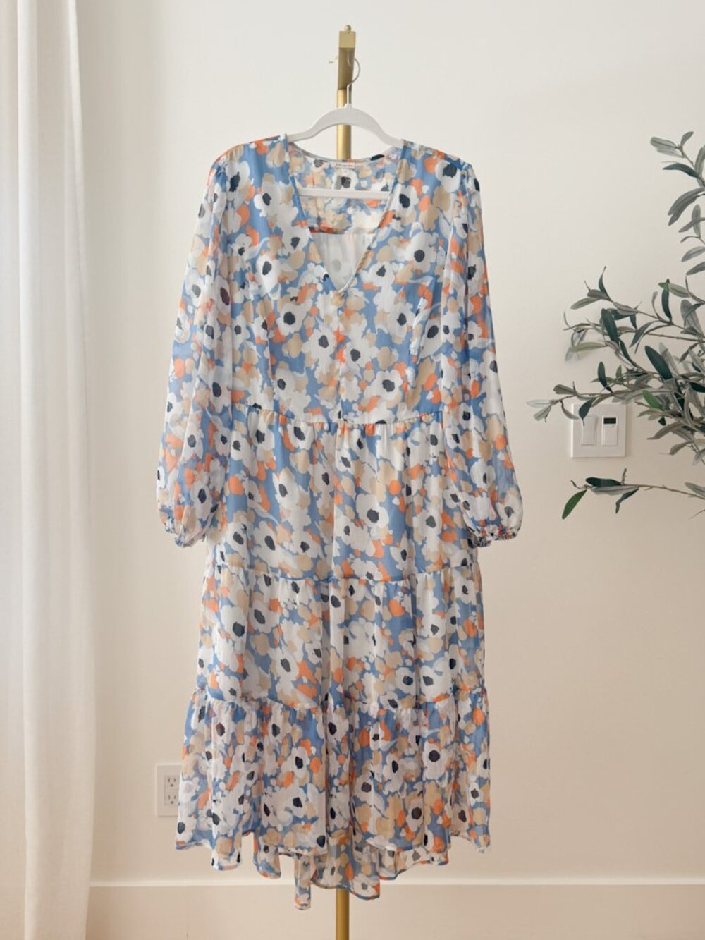 Joie Limited Edition Floral Field Midi Dress | Bishop Sleeve | XL